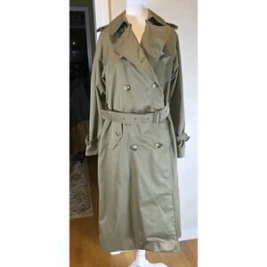 Titus MacDuff 80s VTG Olive Green Loden Overcoat Womens 10R DB Belted Wool Liner